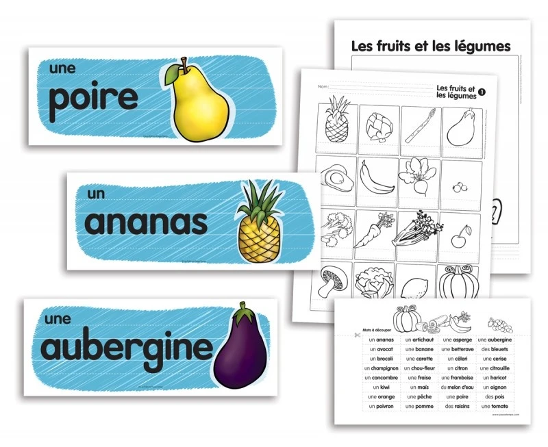 Passe-Temps Vocabulaire Mural Des Fruits Et Légumes 2 Passe-Temps Vocabulaire Mural Des Fruits Et Légumes – Image 2